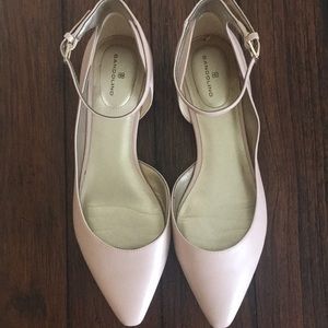 Ankle strap blush colored flats